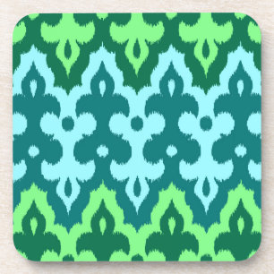 Posavasos Moroccan Ikat Damask, Turquoise & Jade Green