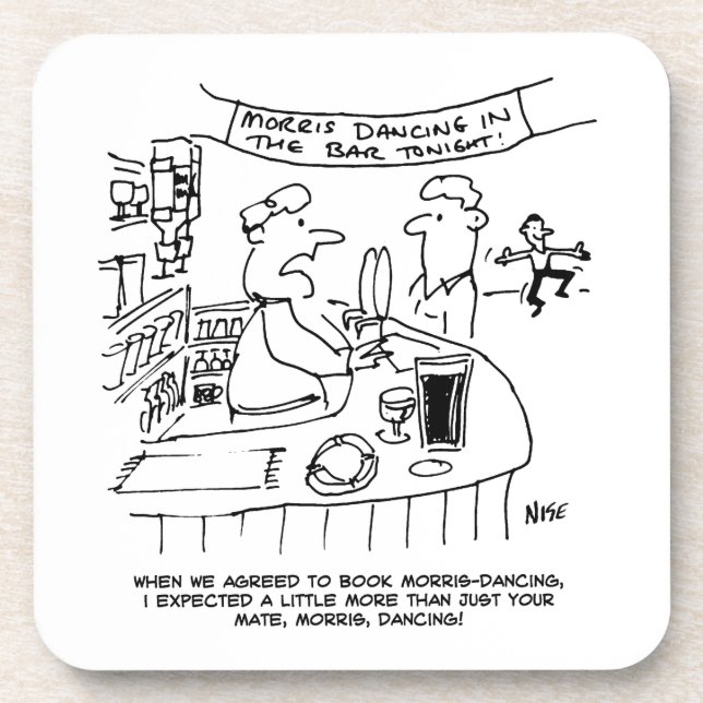 Posavasos Morris Dancing en Pub. Baile Morris Tradicional (Frente)