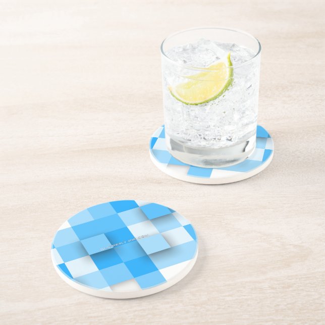 Posavasos mosaico de cuadros de SlipperyJoe moderno de tres- (Lado)