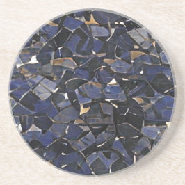 Posavasos Mosaico de la esquina azul de la marina arte digit