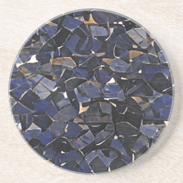 Posavasos Mosaico de la esquina azul de la marina arte digit (Frente)