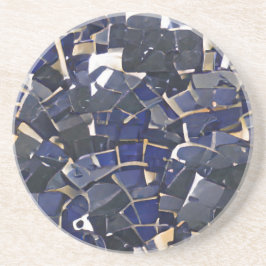 Posavasos Mosaico de la esquina azul de la marina arte digit