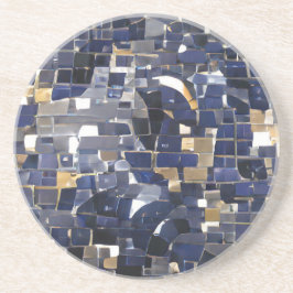 Posavasos Mosaico de la esquina azul de la marina arte digit