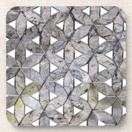 Posavasos Mosaico de Piedra Gris Natural, flor de la vida