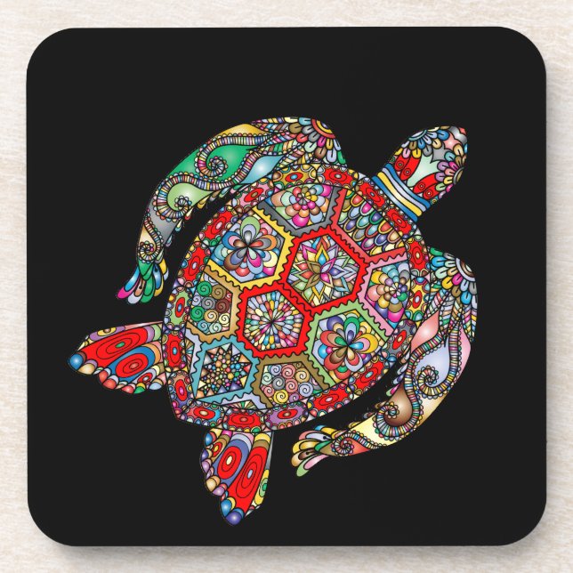 Posavasos Mosaico de tortuga marina (Frente)
