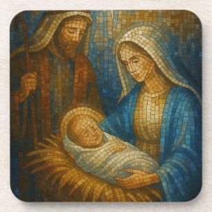 Posavasos Mosaico de vidrio tintado de la Natividad Sagrad