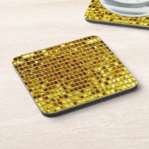 Posavasos Mosaicos de oro Elegante lujo moderno