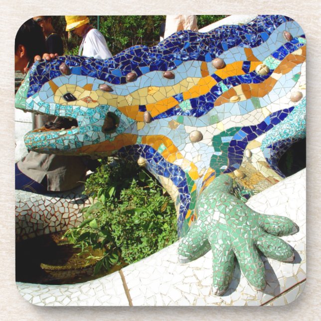 Posavasos Mosaicos del lagarto de Gaudi (Frente)