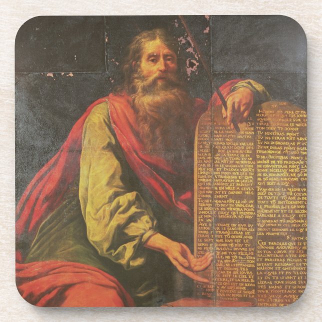 Posavasos Moses y las tabletas de la ley (Frente)