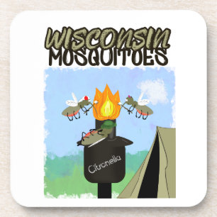 Posavasos Mosquitos de Wisconsin Dibujo Animado - Camping po