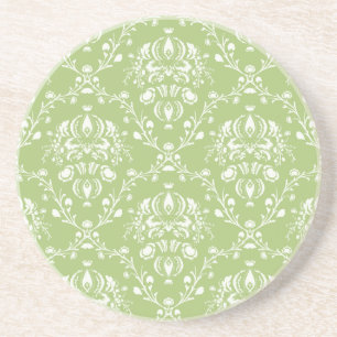 Posavasos Moss Green Damask