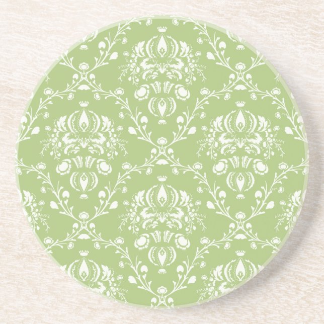 Posavasos Moss Green Damask (Frente)
