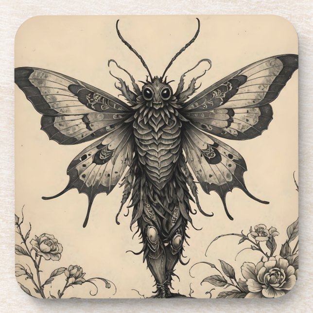 Posavasos moth man sepia leyenda myth pa (Frente)