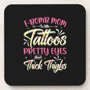 Posavasos Mother Florals F-Bomb Mom With Tattoos Birthday