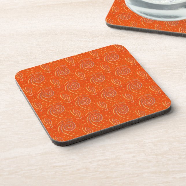 Posavasos Motif Coaster, Naranja de oro de Thai Brocades (Lado Izquierdo)