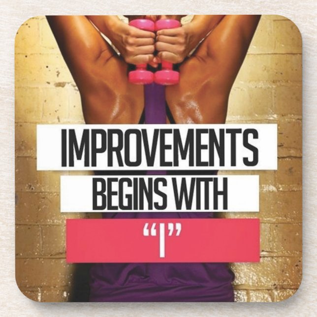 Posavasos Motivación del entrenamiento: las mejoras comienza (Frente)