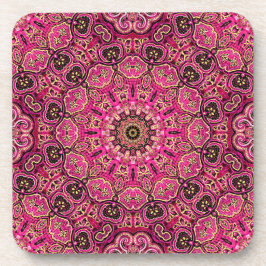 Posavasos Motivo de Mandala Geométrico Rosa Cálido