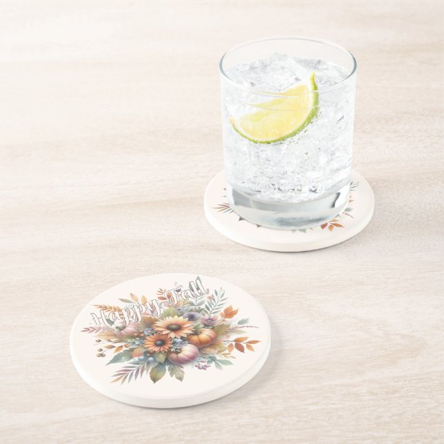 Posavasos Motivo elegante de Bouquet de la flor de calabaza  (Lado)