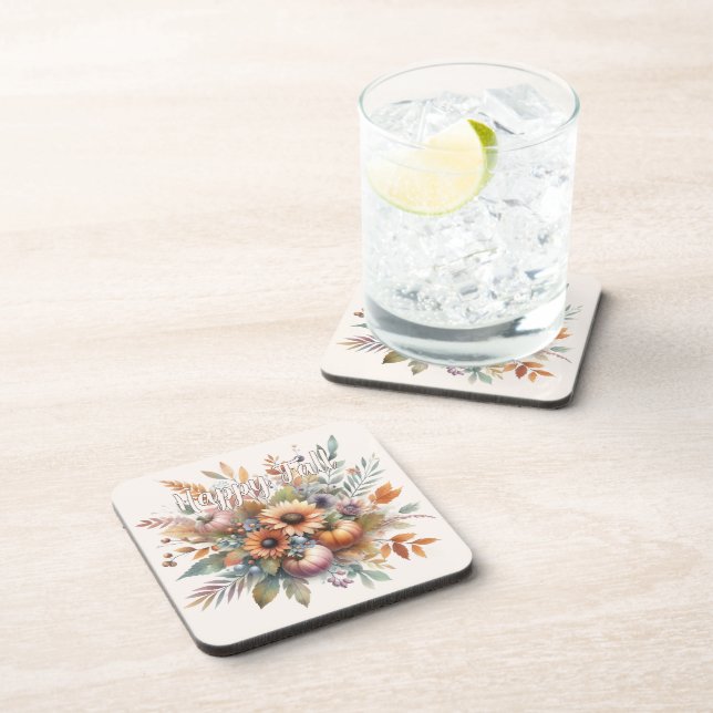 Posavasos Motivo elegante de Bouquet de la flor de calabaza  (Lado Derecho)