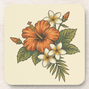Posavasos Motivo Hawaiano de la Isla del Hibisco - Escénico