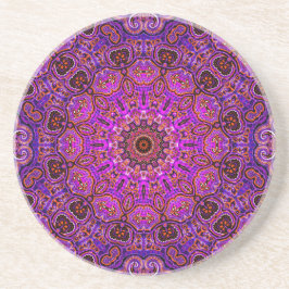 Posavasos Motivo Kaleidoscópico Mandala Rosa Caliente