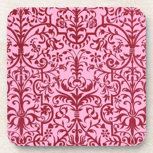 Posavasos Motivo victoriano en rosa (Frente)