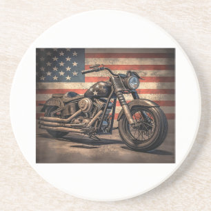 Posavasos Motocicleta Bandera Retro Bici