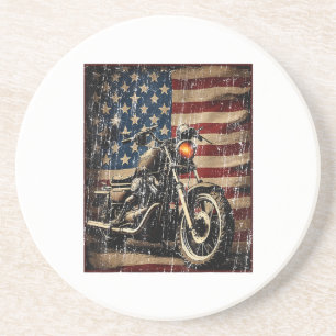 Posavasos Motocicleta Bandera Retro Bici