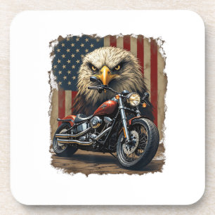 Posavasos Motocicleta Chopper Retro Biker Bandera EEUU