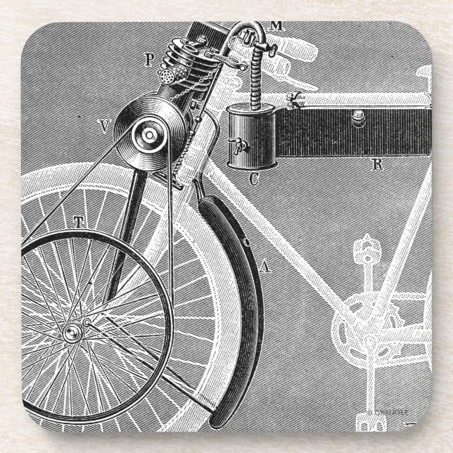 Posavasos Motocicleta de Werner, 1898 (Frente)