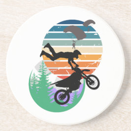 Posavasos Motocicleta, paracaídas y al aire libre