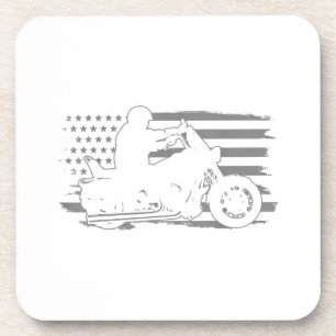 Posavasos Motocicleta patriótica bandera estadounidense vint