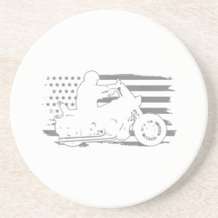 Posavasos Motocicleta patriótica bandera estadounidense vint