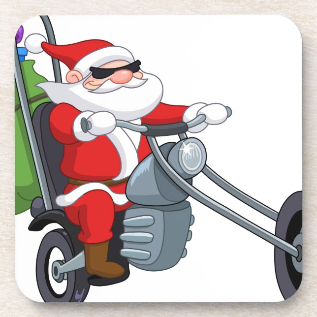 Posavasos motociclista santa claus (Frente)