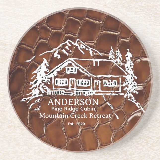 Posavasos Mountain Cabin Faux Crocodile Leather Doormat (Frente)