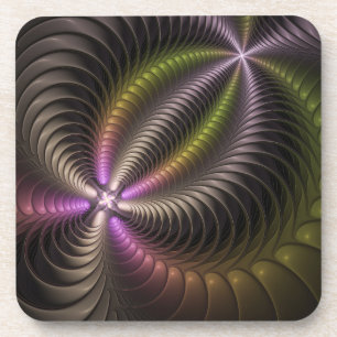 Posavasos Movimiento poderoso Abstracto de arte fractal colo