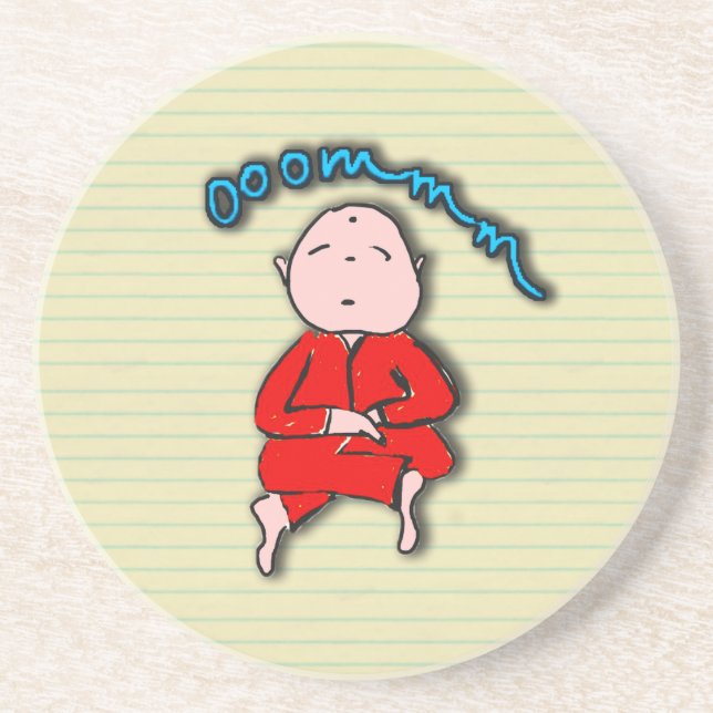 Posavasos Muchacho de OM en la meditación roja (Frente)