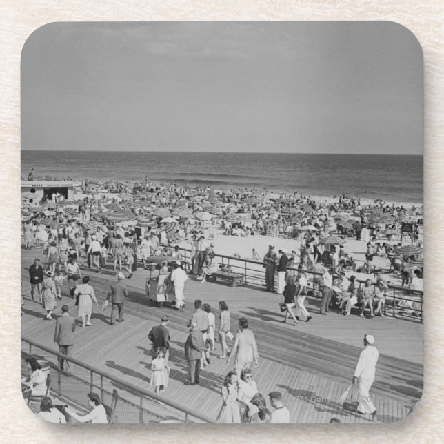 Posavasos Muchedumbre en la playa (Frente)