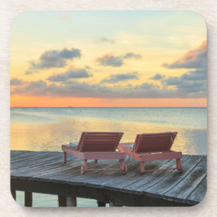 Posavasos Muelle con vista al océano, Belice