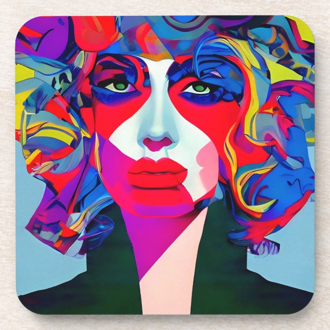 Posavasos Mujer abstracta (Frente)