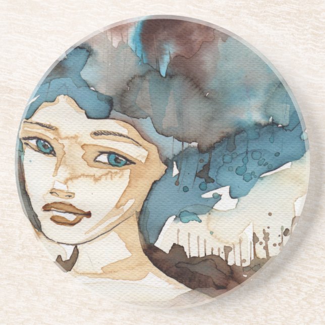 Posavasos Mujer azul (Frente)