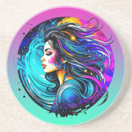 Posavasos Mujer bella etérea nunca deja de soñar