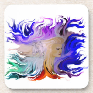 Posavasos Mujer con caballo