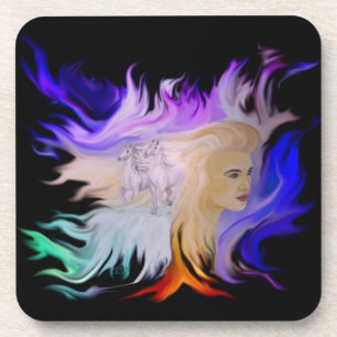 Posavasos Mujer con caballo