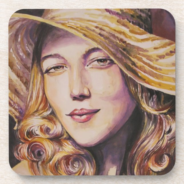 Posavasos Mujer con el gorra (Frente)