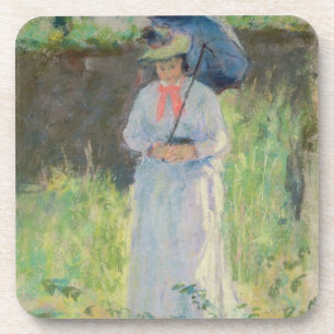 Posavasos Mujer con un parasol (en colores pastel en el