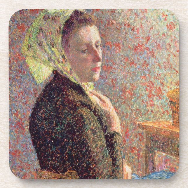 Posavasos Mujer con velo verde, 1893 (Frente)