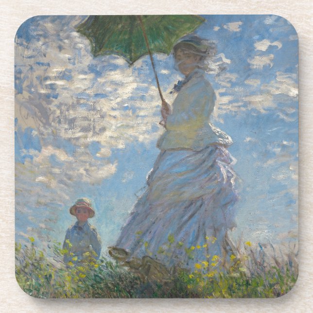 Posavasos Mujer de Claude Monet con un parasol 1875 (Frente)