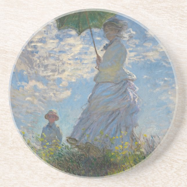 Posavasos Mujer de Claude Monet con un parasol 1875 (Frente)