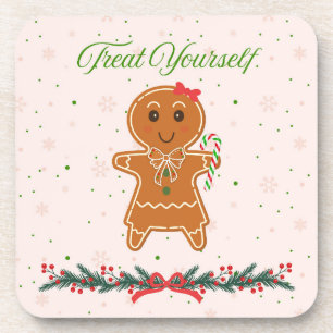 Posavasos Mujer de pan de jengibre de Navidad